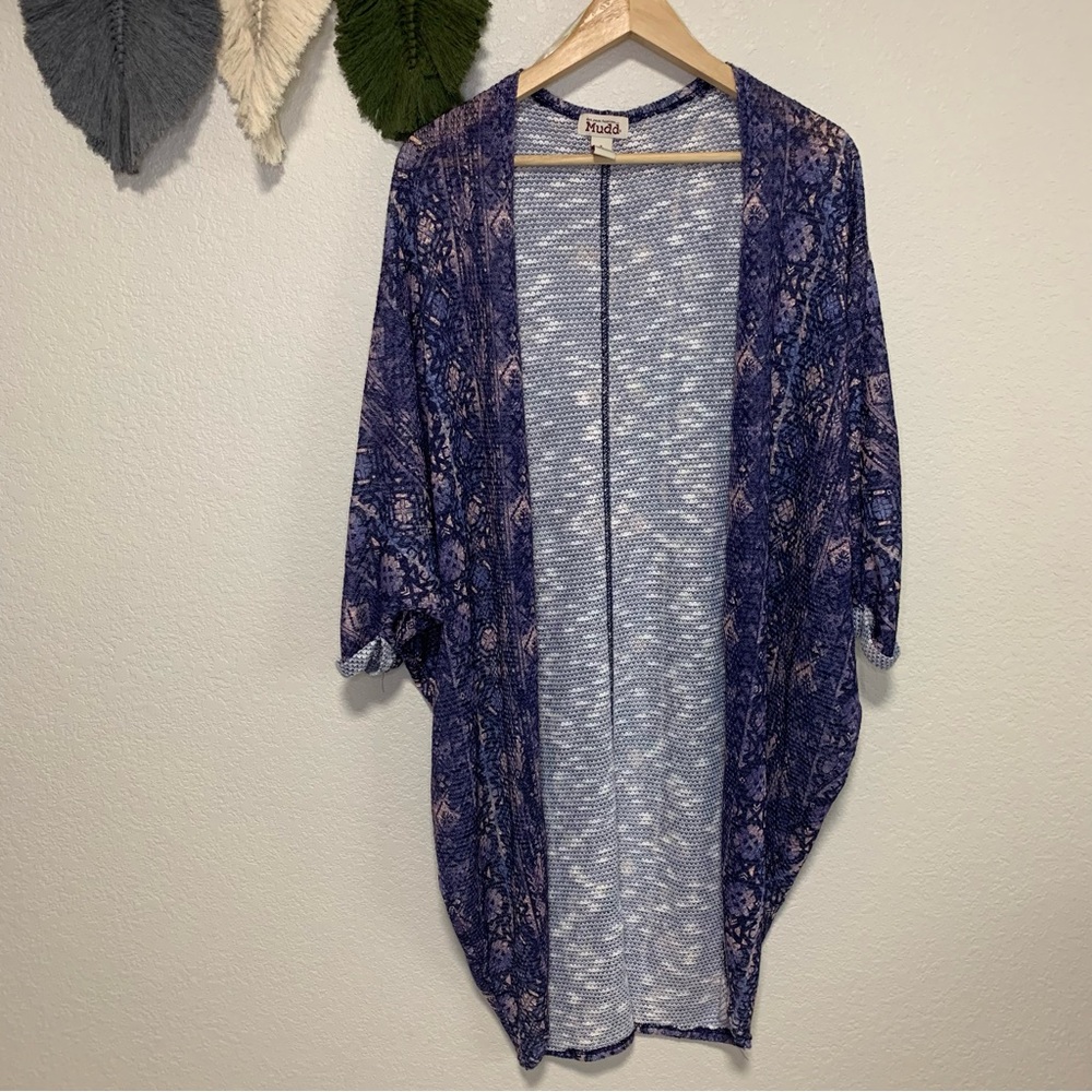 MUDD | knit kimono cardigan cocoon wrap sweater open front scarf wrap